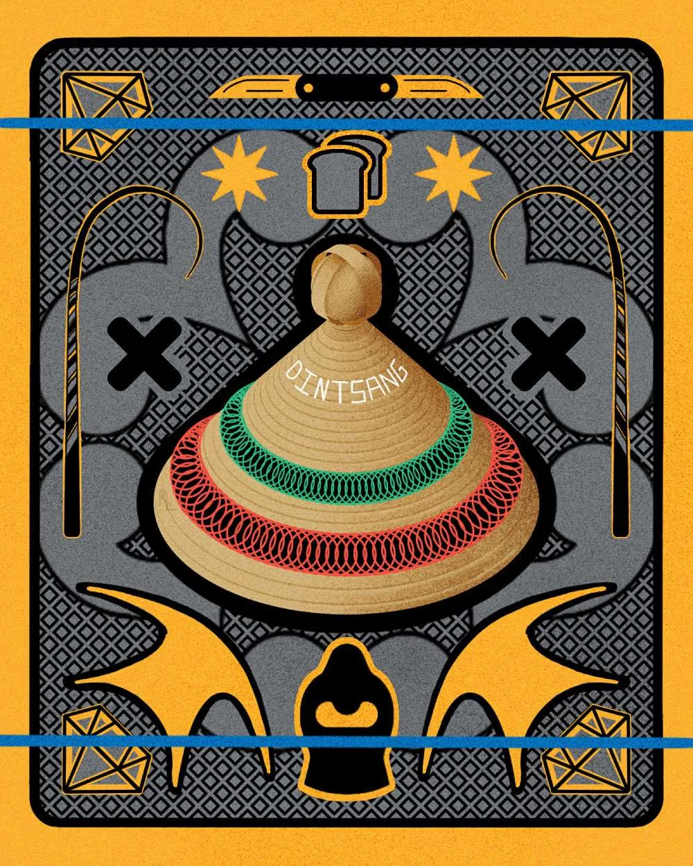 Colourful traditional Basotho hat design
